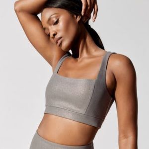 Carbon 38 Ona Ribbed Foil Sparkly Square Neck Bra Size Small-great condition!!